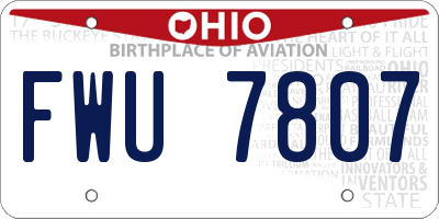 OH license plate FWU7807