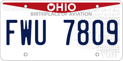 OH license plate FWU7809