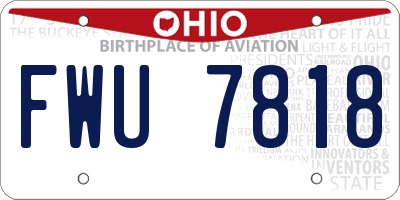 OH license plate FWU7818