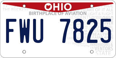 OH license plate FWU7825