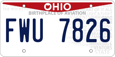 OH license plate FWU7826