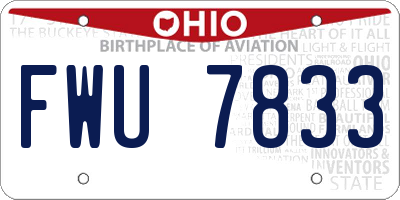 OH license plate FWU7833