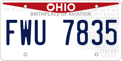 OH license plate FWU7835