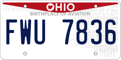 OH license plate FWU7836