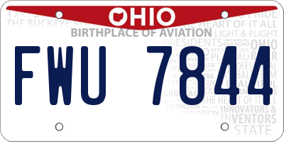 OH license plate FWU7844