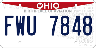 OH license plate FWU7848