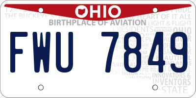 OH license plate FWU7849