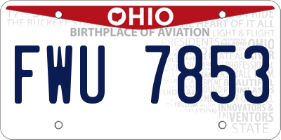 OH license plate FWU7853