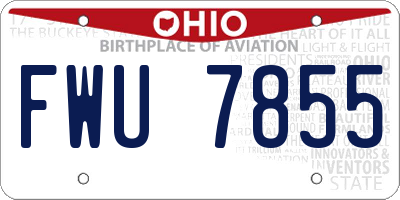 OH license plate FWU7855