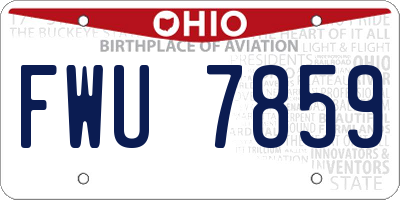 OH license plate FWU7859