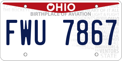 OH license plate FWU7867