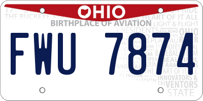 OH license plate FWU7874