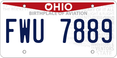 OH license plate FWU7889