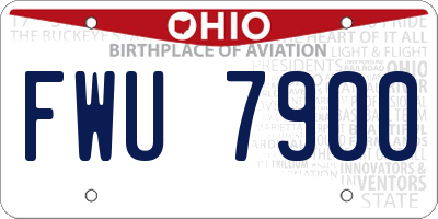 OH license plate FWU7900
