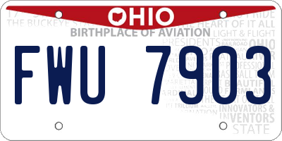 OH license plate FWU7903