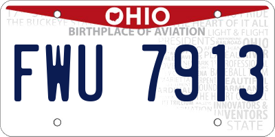 OH license plate FWU7913