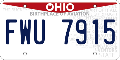 OH license plate FWU7915