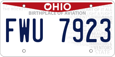 OH license plate FWU7923