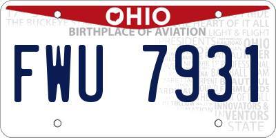 OH license plate FWU7931