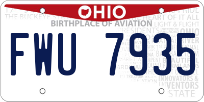OH license plate FWU7935