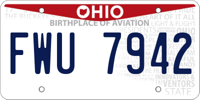 OH license plate FWU7942