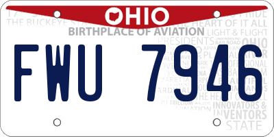 OH license plate FWU7946
