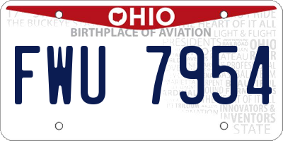OH license plate FWU7954