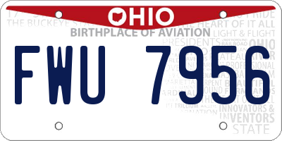 OH license plate FWU7956