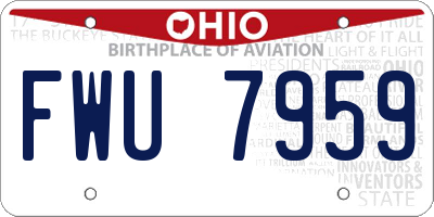 OH license plate FWU7959
