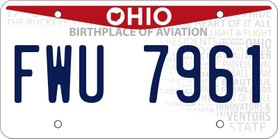 OH license plate FWU7961