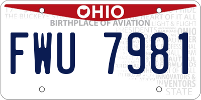 OH license plate FWU7981