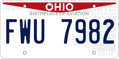 OH license plate FWU7982
