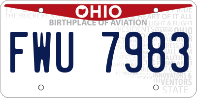 OH license plate FWU7983