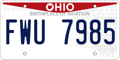 OH license plate FWU7985