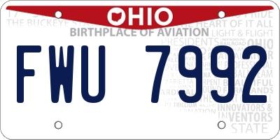 OH license plate FWU7992