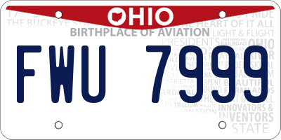 OH license plate FWU7999