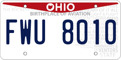 OH license plate FWU8010