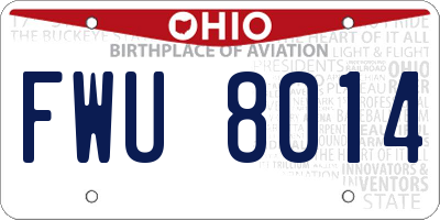 OH license plate FWU8014