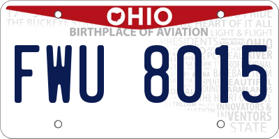 OH license plate FWU8015
