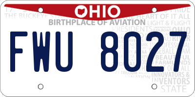 OH license plate FWU8027