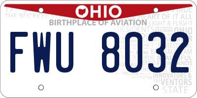 OH license plate FWU8032