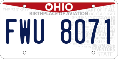 OH license plate FWU8071