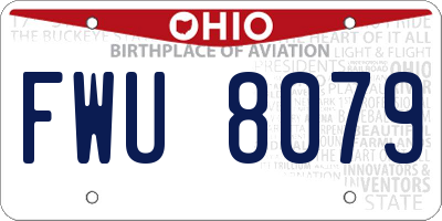 OH license plate FWU8079