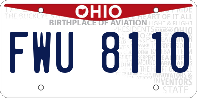 OH license plate FWU8110