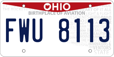 OH license plate FWU8113
