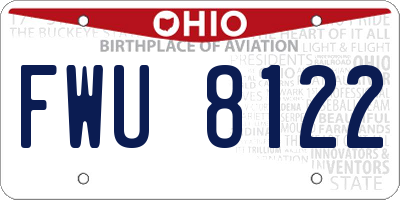 OH license plate FWU8122