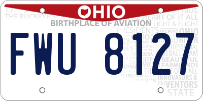 OH license plate FWU8127