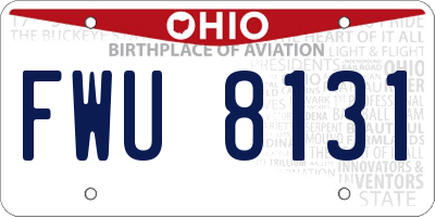 OH license plate FWU8131