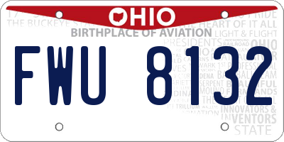 OH license plate FWU8132
