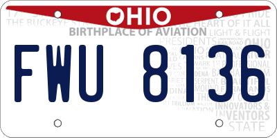 OH license plate FWU8136